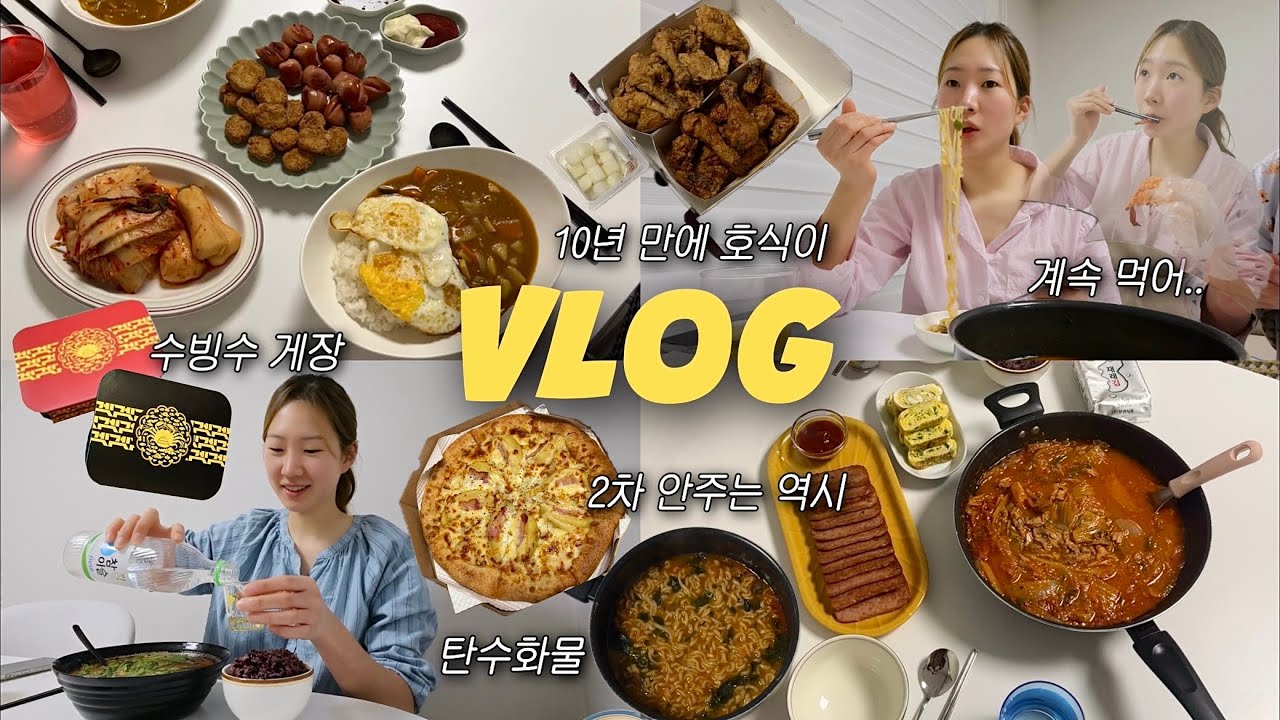 먹방VLOGㅣ집(에서 먹는)밥 모음. 저메추!🍽️ (매운카레ㅣ수빙수산게장ㅣ너구리라면ㅣ참치 김치찌개ㅣ포테이토피자ㅣ호식이두마리치킨ㅣ코스트코순댓국)
