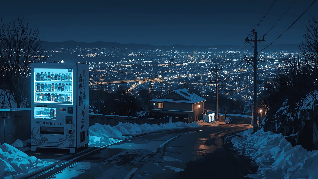2 AM When the City Freezes in Silence ❄️ | Tokyo 90s Lofi — Vending Machine Glow