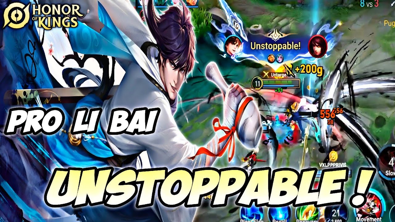 LI BAI ASSASSIN/JUNGLE PRO GAMEPLAY 🔥  - FAST FARMING & EXECUTION ENEMY | HONOR OF KINGS (HOK)