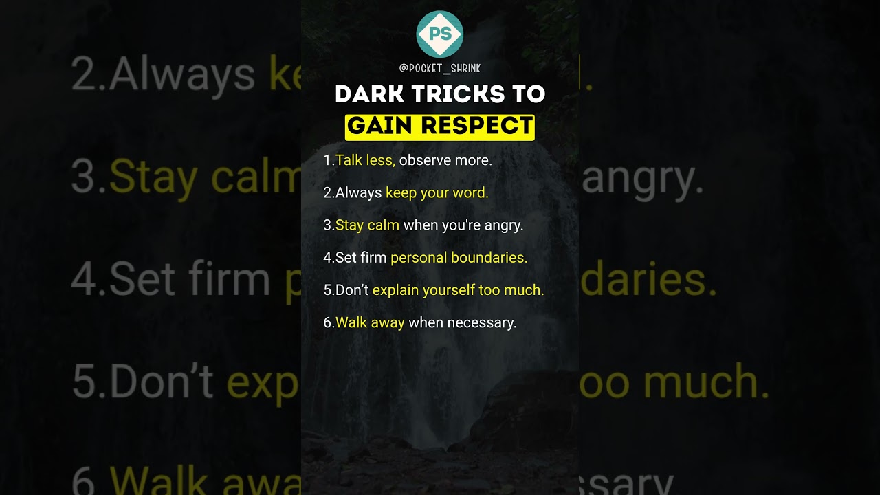 Dark Tricks to Gain Respect #darkpsychology #respect #powerfulhabits