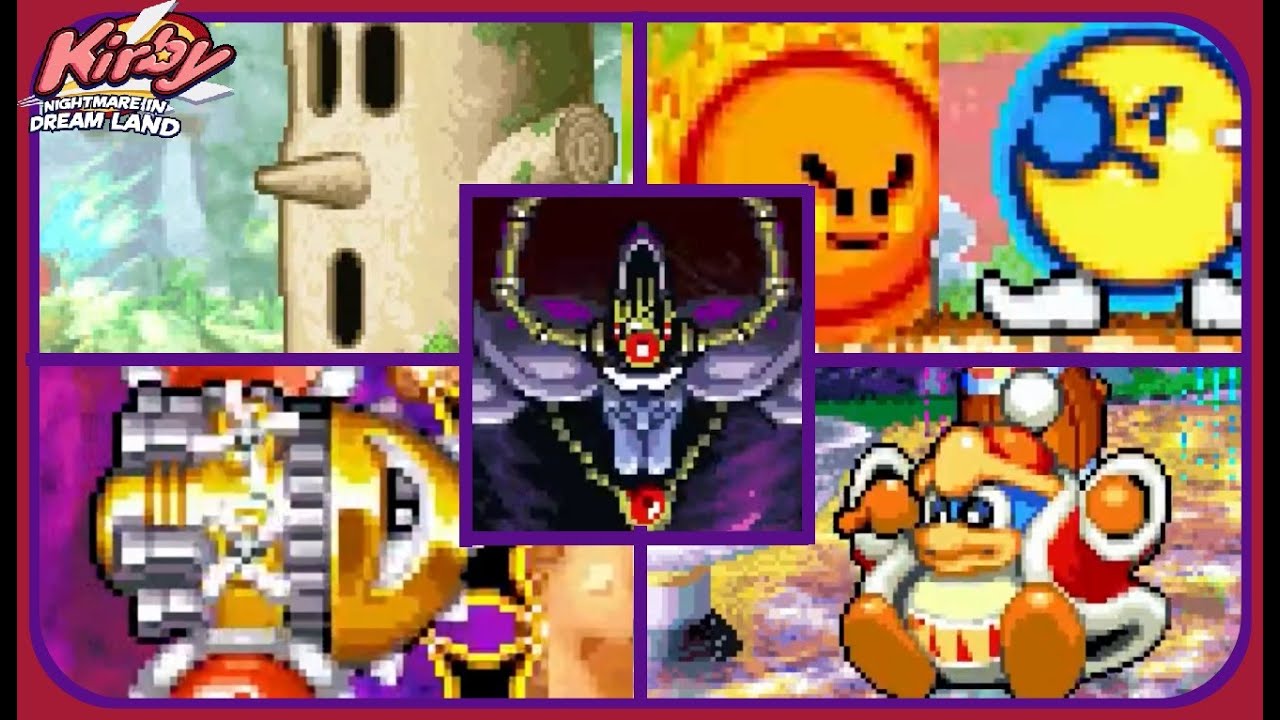 Kirby: Nightmare In Dreamland - All Boss Encounters - No Ability - No Damage!!