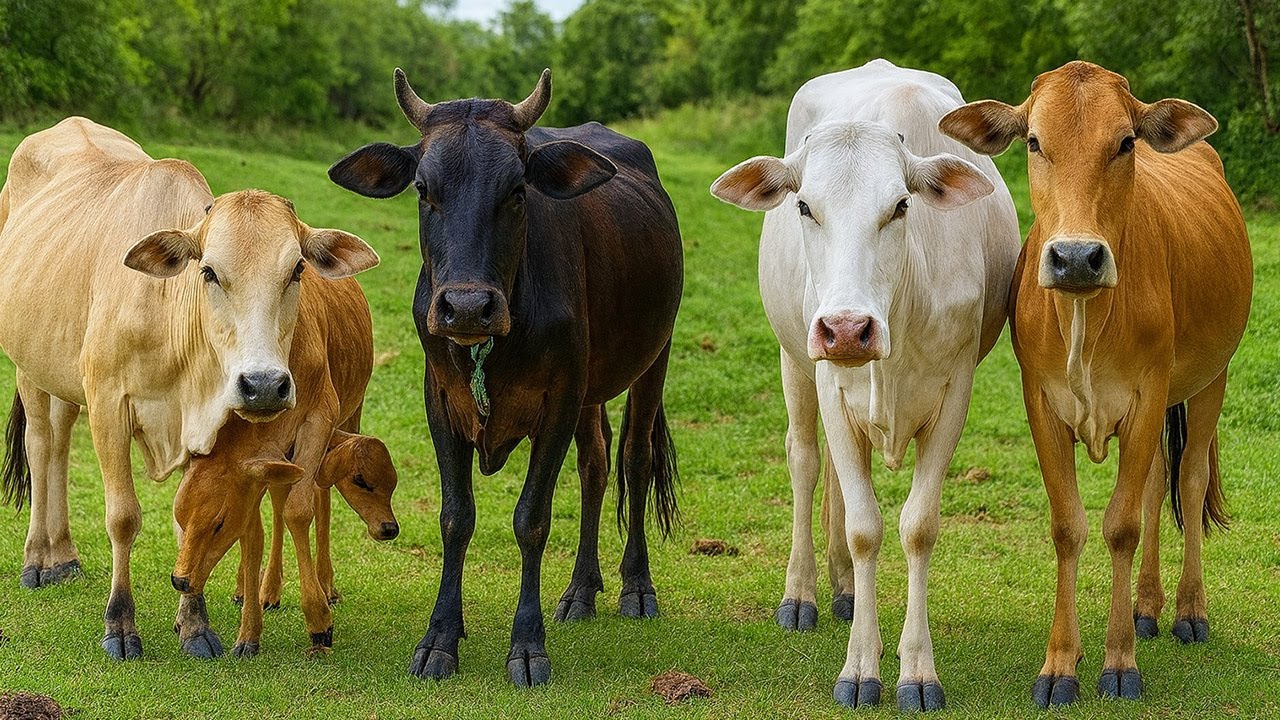 Puluhan Sapi Lembu Jinak Berjalan Rapi Sambil Barbaric Menuju Kandang Tempat Istirahat, Suara Sapi