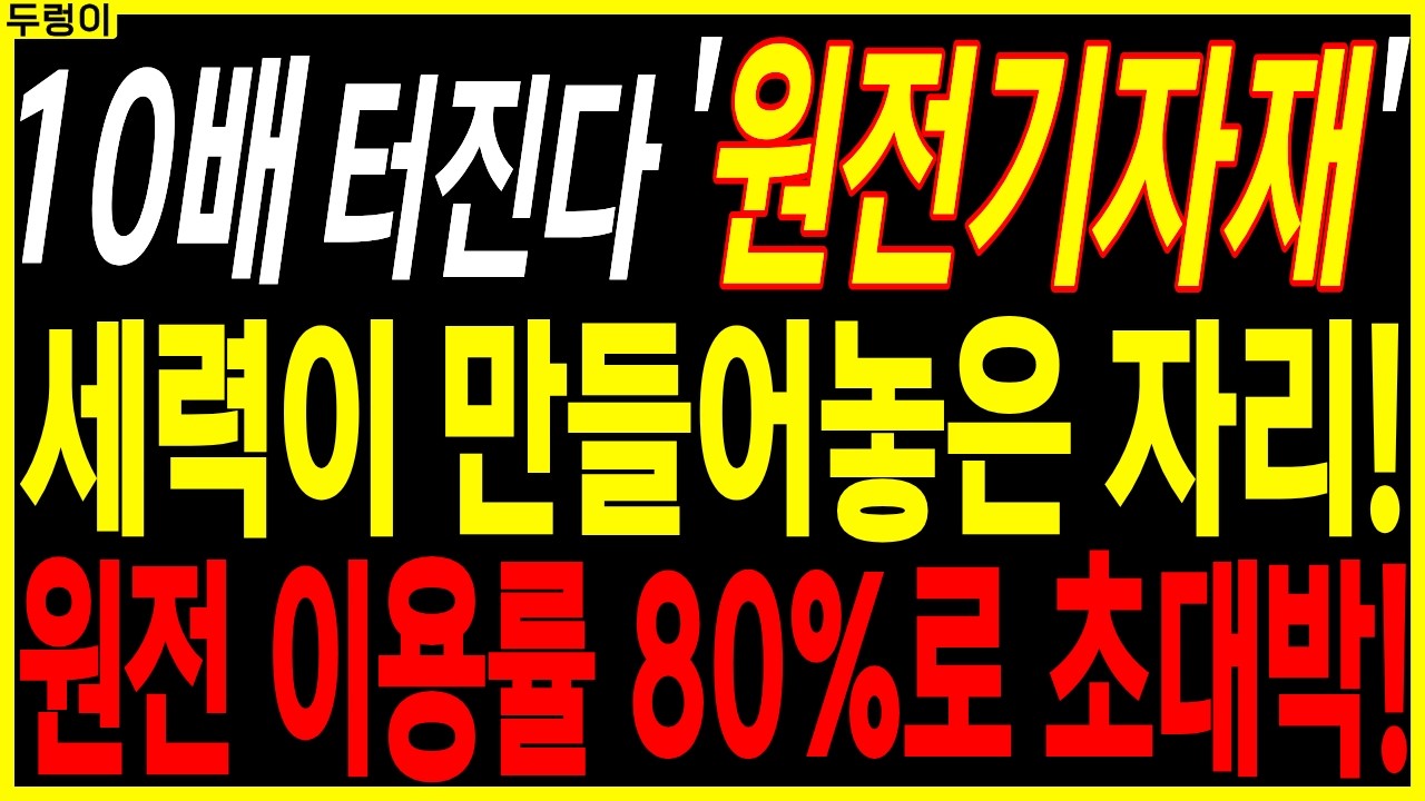 🌱원전기자재 대장주 주가전망🌱세력이 만들어놓은 자리! 원전 이용률 80%로 초대박! | 디에스경제속보 두렁이