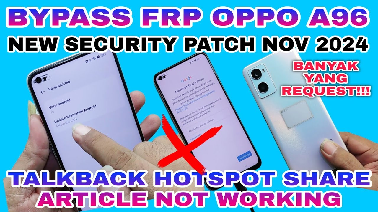 BYPASS FRP GOOGLE ACCOUNT OPPO A96 TERBARU TANPA PC || FIX FRP BYPASS OPPO A96 LATEST WITHOUT PC