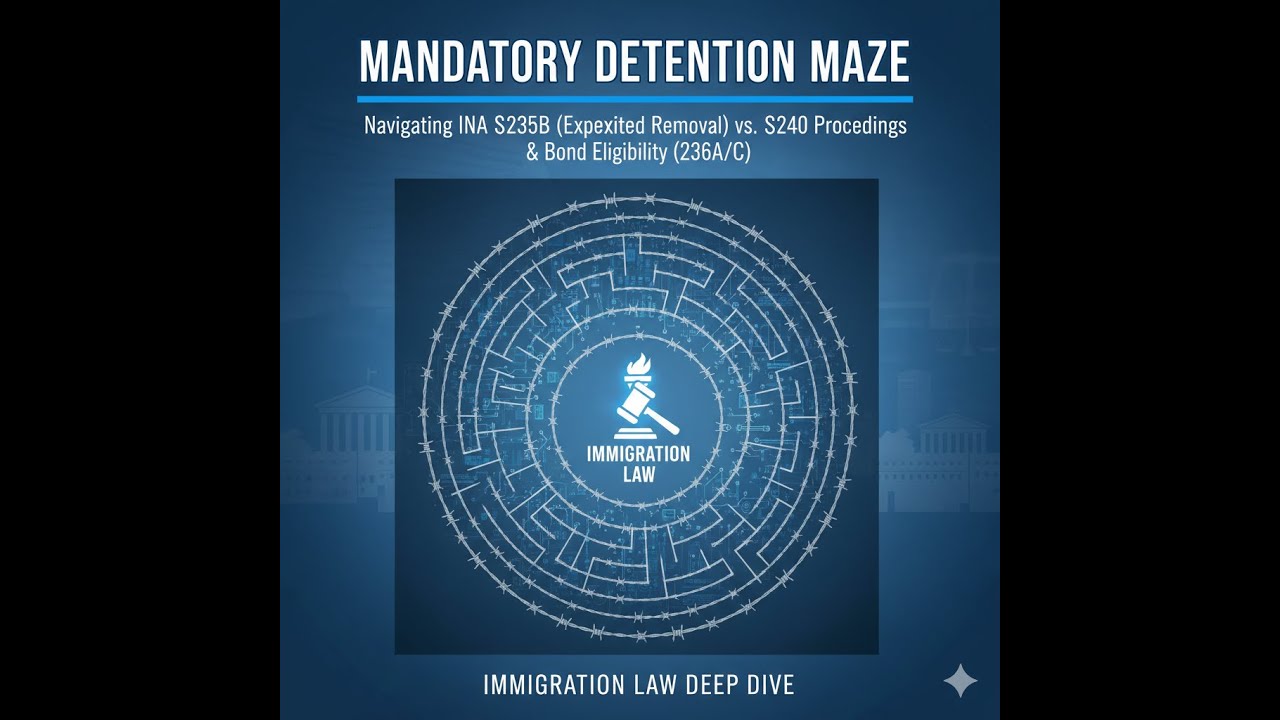 Mandatory Detention Maze: INA &sect;235B Expedited Removal vs  &sect;240 Proceedings & Bond Eligibility