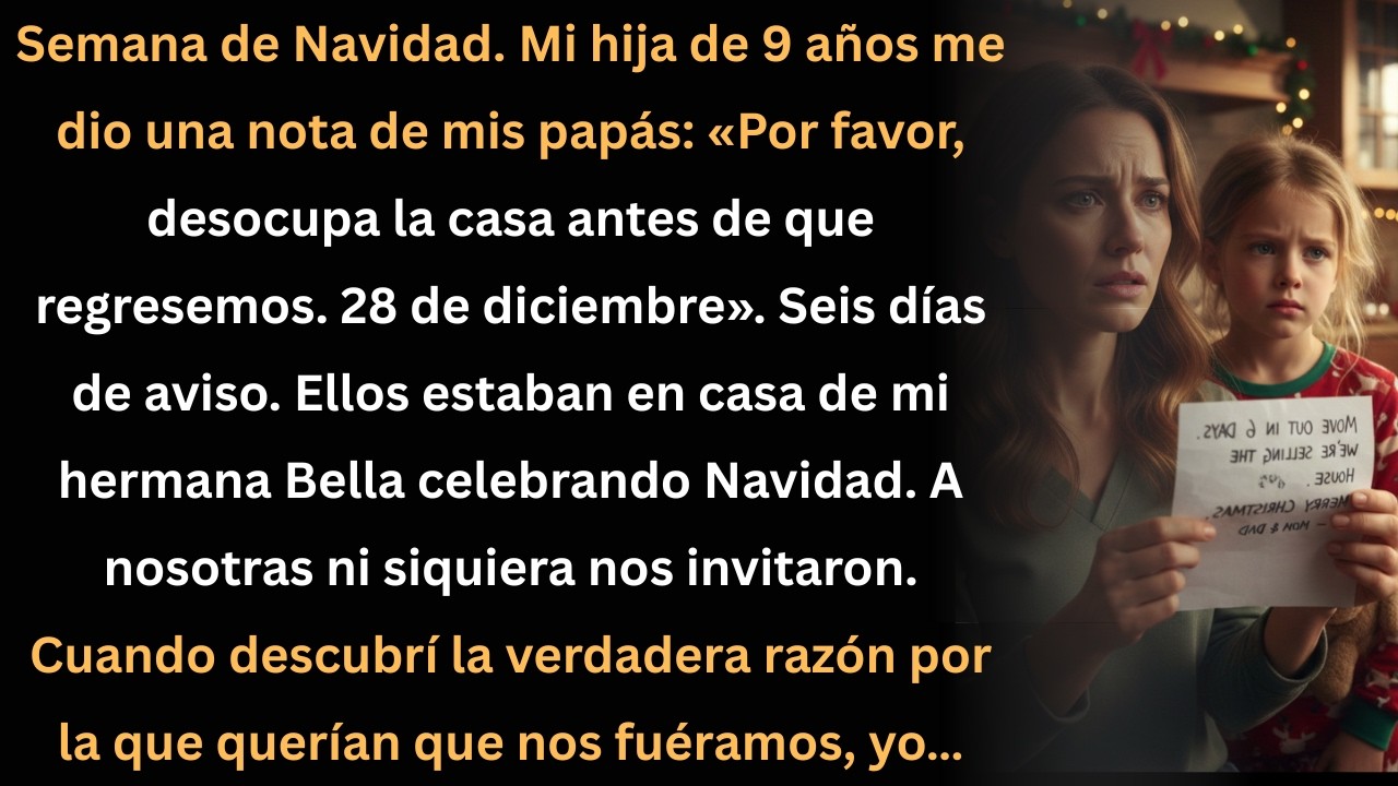Seis días antes de Navidad, recibí una nota de mis padres… y no era lo que esperaba.