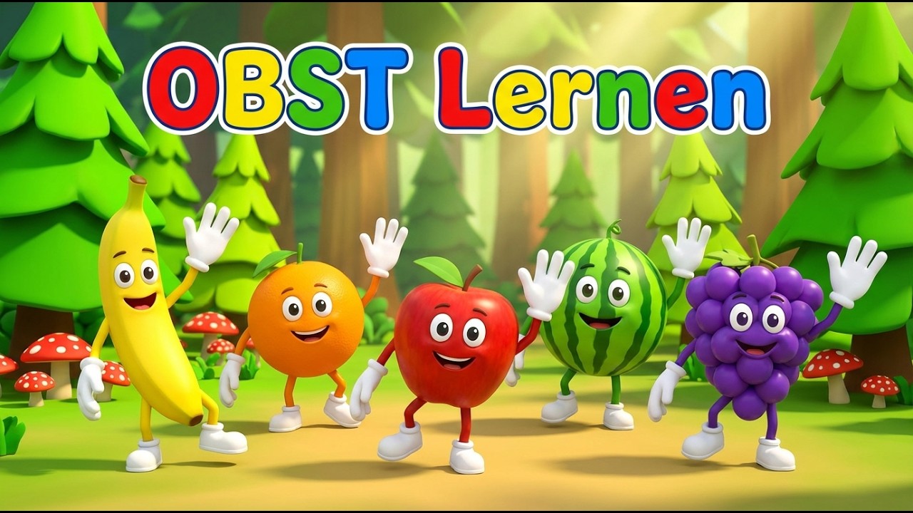 Deutsch lernen für Kinder : Die besten Kinderlieder über Obst zum Mitsingen - Früchte lernen Mix 🍎🎵