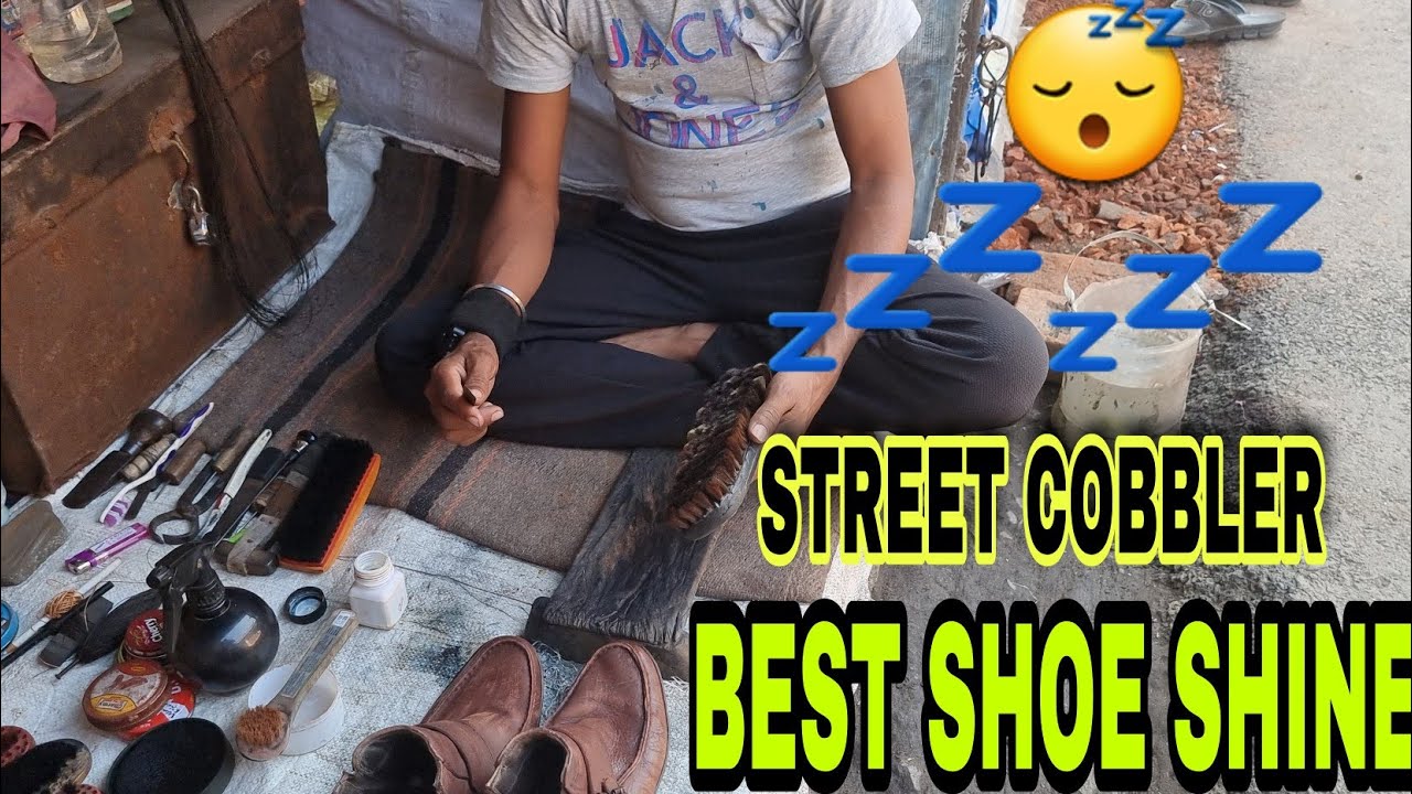 Indian Cobbler, A Street Cobbler Best Shoe Shine Asmr  💤REALLY  It Will Help To Sleep  YOU 😴 Asmr
