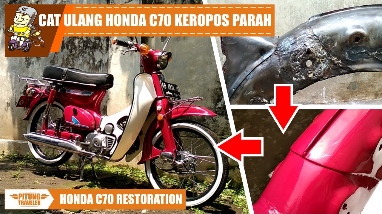 #C70RESTORATION | Mengecat Ulang Honda C70 - Body Keropos Parah| #pitungtraveler