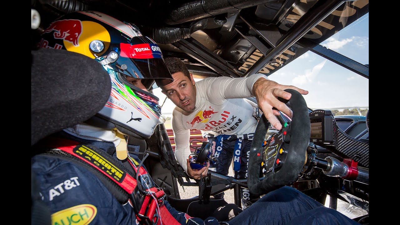 Daniel Ricciardo drives the Triple Eight Project Sandman V8 Supercar