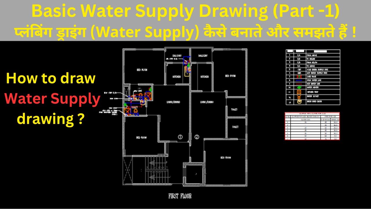 Водоснабжение | Чертежи сантехники в AutoCAD | Полный чертеж системы водоснабжения | Чертежи сант...