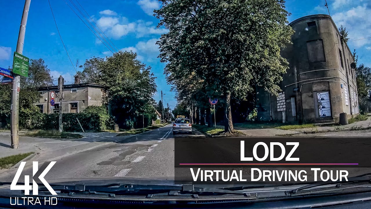 【4K 60fps】½ HOUR RELAXATION FILM: 🚗 «Driving in Łódź (Poland)» Ultra HD (for 2160p Ambient TV)