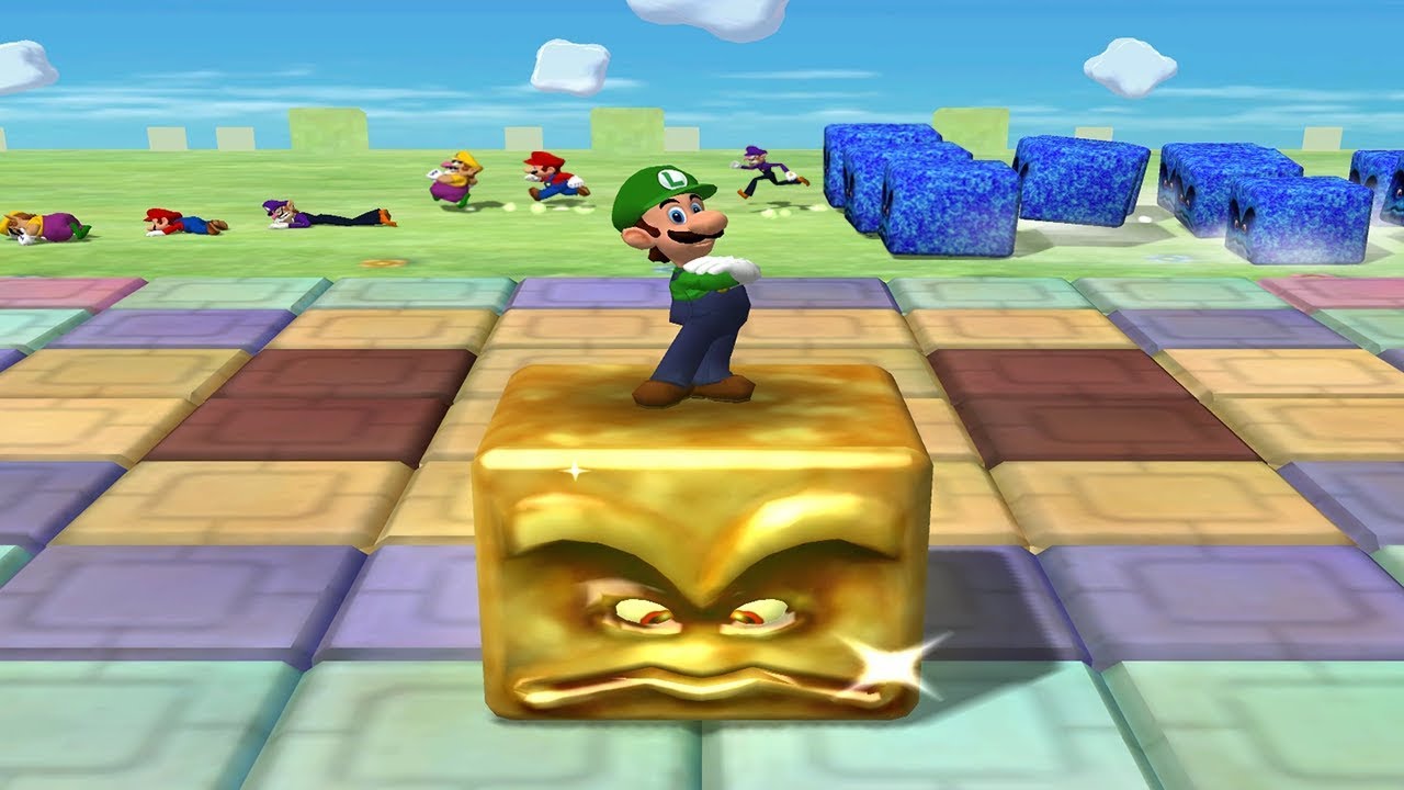 Mario Party 5 - Minigames Mariothon 7 Win: Luigi vs Team Mario Wario Waluigi