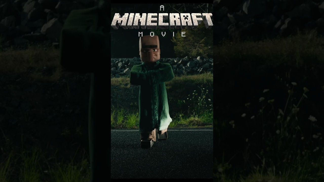 Minecraft Villager Hit by a Car ! #minecraftmovie #minecraft