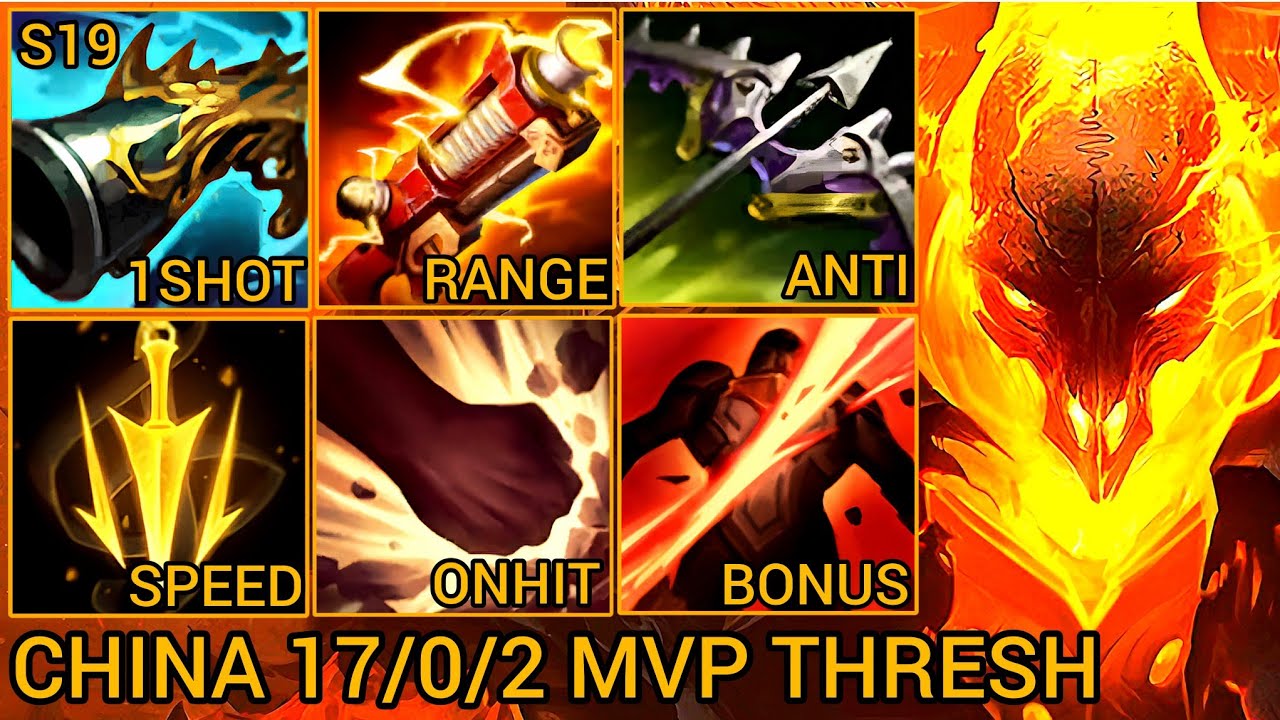 ADC Thresh MVP Duo Lane 17/0/2 - China Wild Rift New Build & Runes By Tiarty