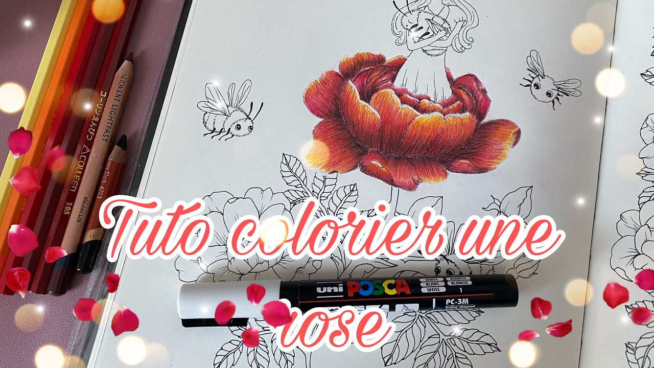 Tuto : colorier une rose aux crayons