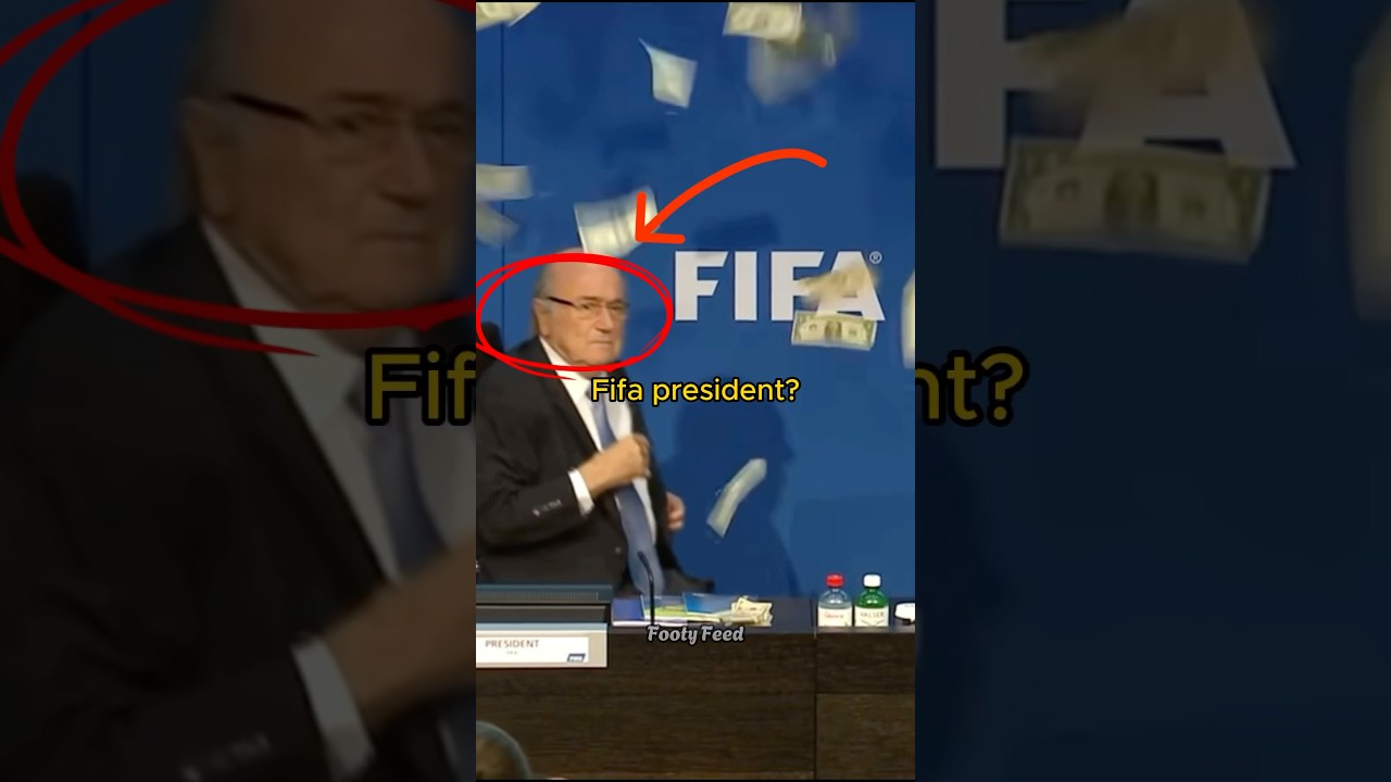 Why did this guy throw money at the FIFA president? #football #viralvideo #breakingnews