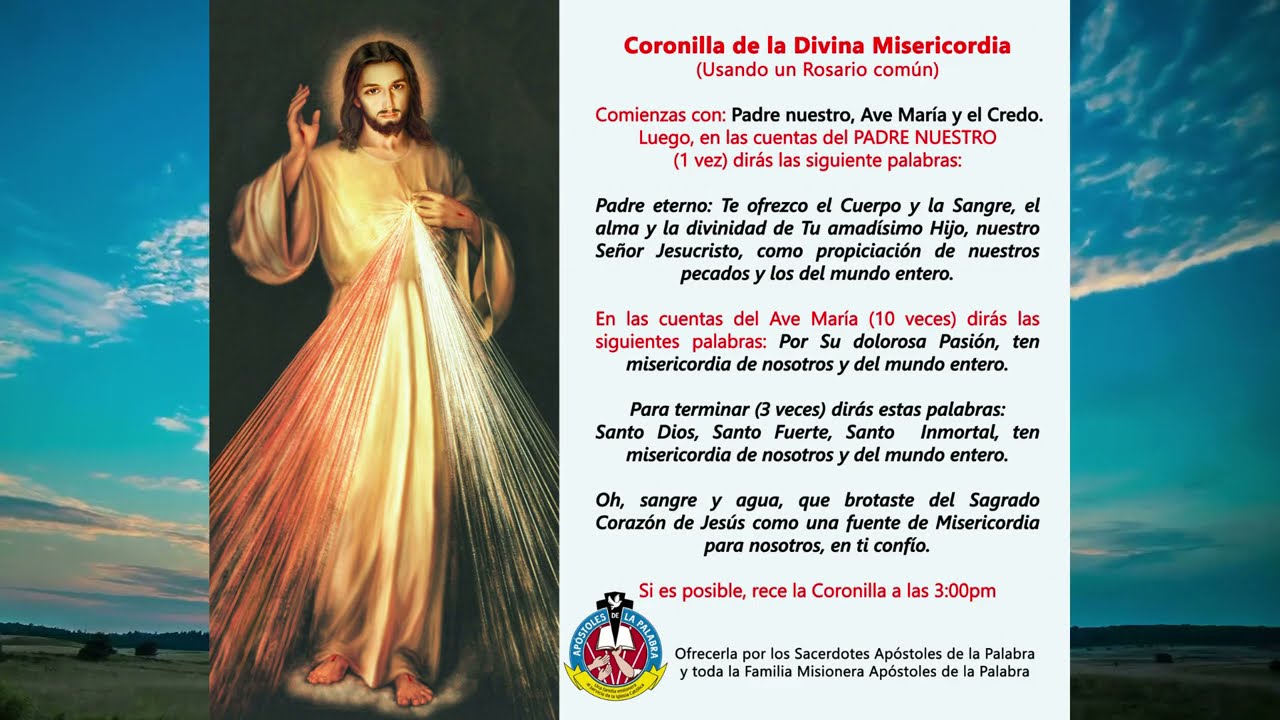 Reza la Coronilla de la Divina Misericordia con el P. Emmanuelle Cueto Ramos, fmap.