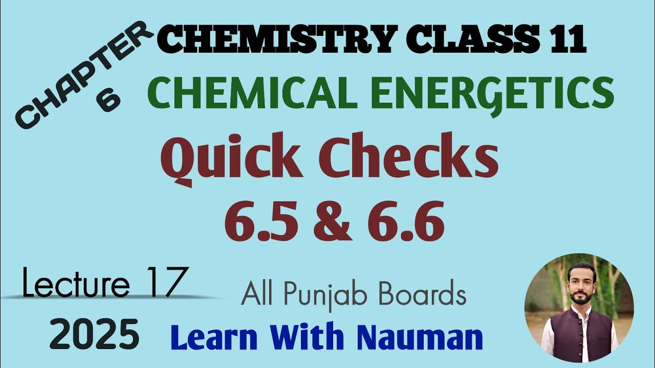 QuickCheck 6.5 & 6.6 || Chapter 6 || Chemical Energetics || Chemistry 11