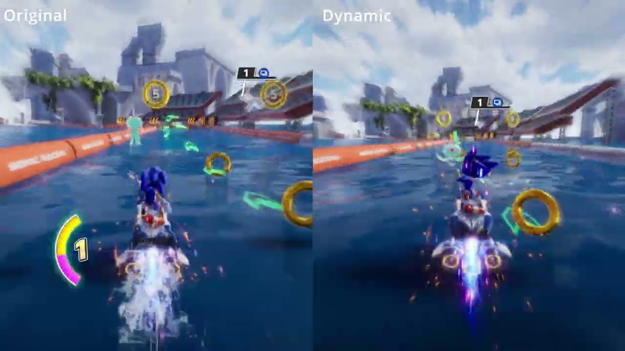 Sonic Racing: CrossWorlds - Original Camera vs Dynamic Camera