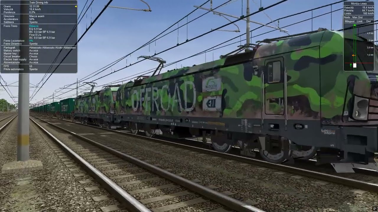 Viaggio da Vicenza Scalo a Pisa Camp Darby con il merci per il trasporto di carri militari 3Pt.