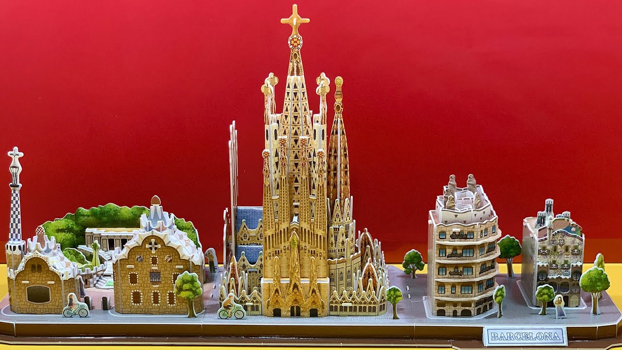 DIY Craft Instruction 3D Puzzle Cubicfun Cityline BARCELONA