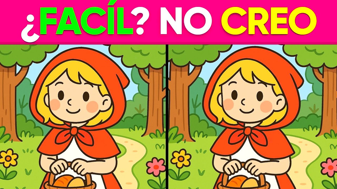 Encuentra las 3 Diferencias 👧🏼❤️🐺 Desafío de 3 Diferencias 🏆 ¿Eres un Maestro Visual?