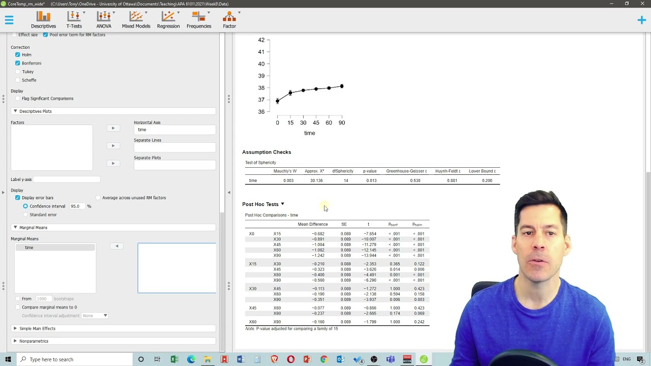 Stats Apps Tutorials: 20. Repeated measures ANOVA, 2-way ANOVA, and mixed models in JASP