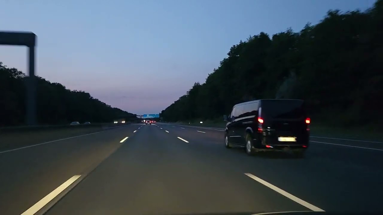 a evening drive from Darmstadt  to frankfurt  at speed 150kmh on highway A5 #drive  #frankfurt