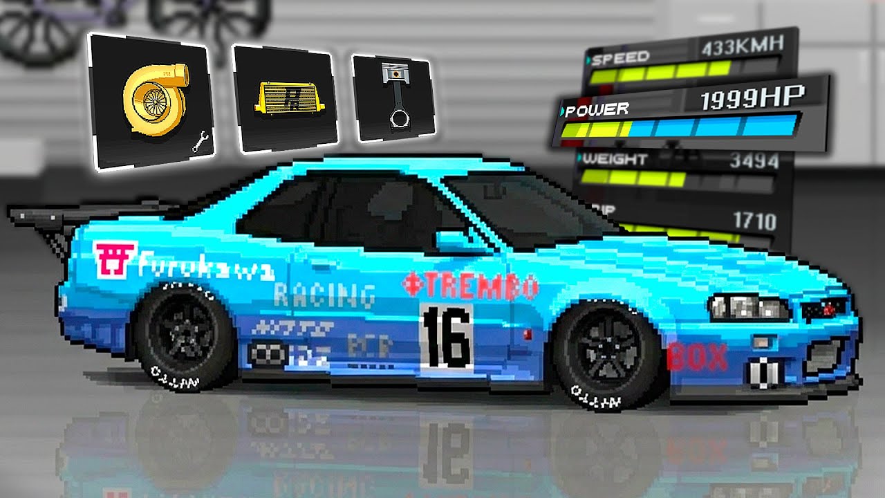 Eu MONTEI um Nissan GT-R R34 de 2000HP INSANO!! | Pixel Car Racer