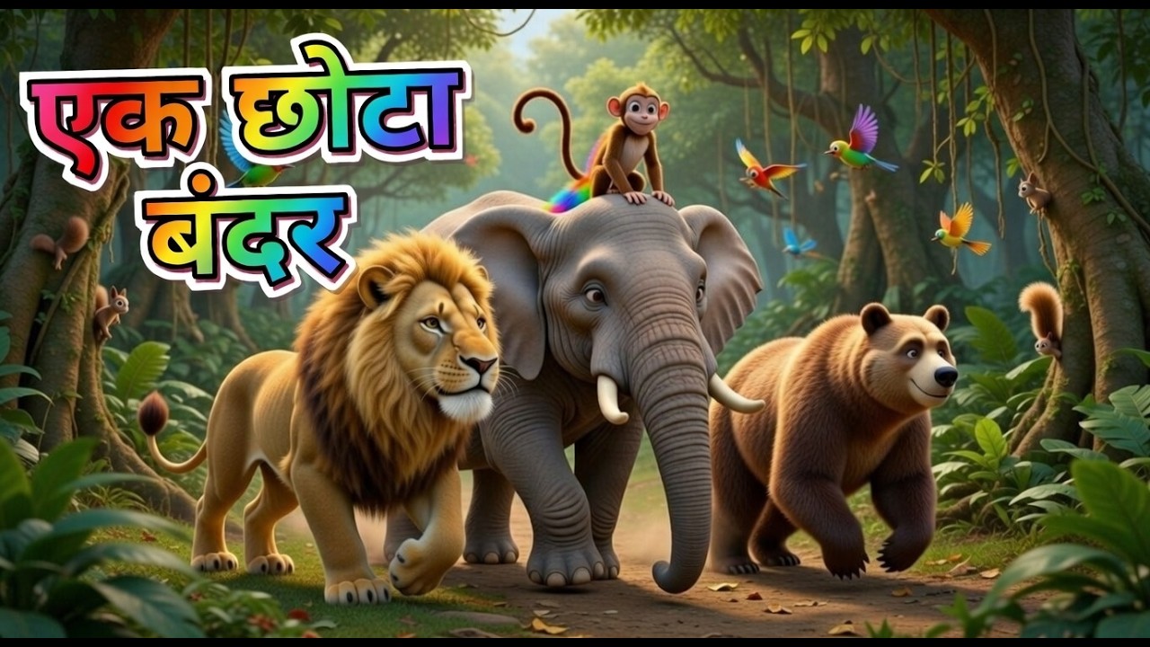 एक छोटा बंदर | Ek Chota Bandar | Hindi Nursery Rhyme for Kids | Chaand Mukhra Rhymes TV