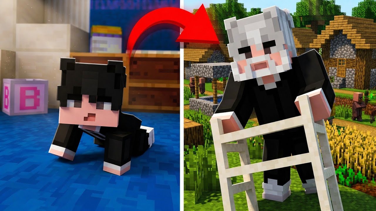 Minecraft lekin men borgan sari qariyman! 🤯 Yoshlik va qarilik! #astraluz #minecraft 