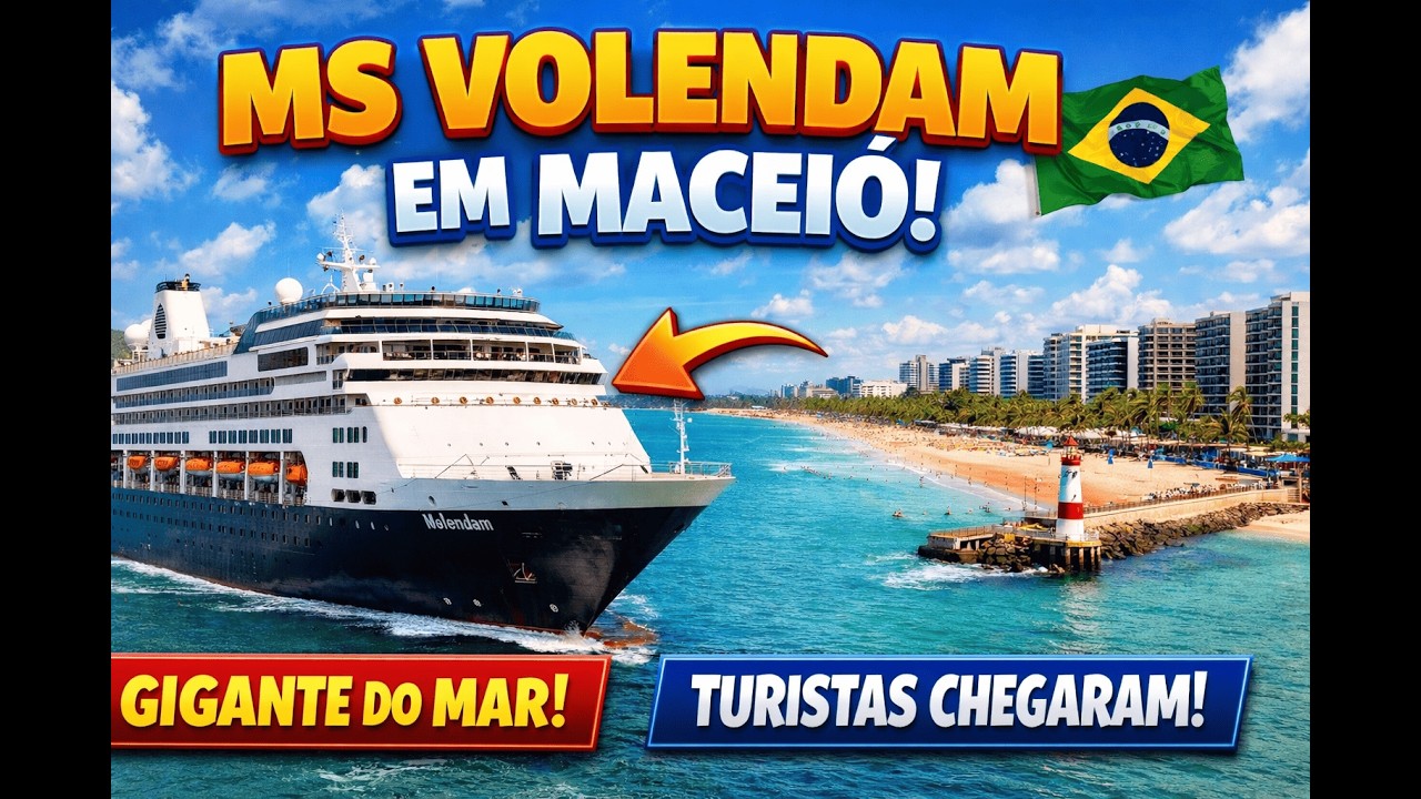 O Gigante do Mar Chegou! MS Volendam Encanta Turistas em Maceió