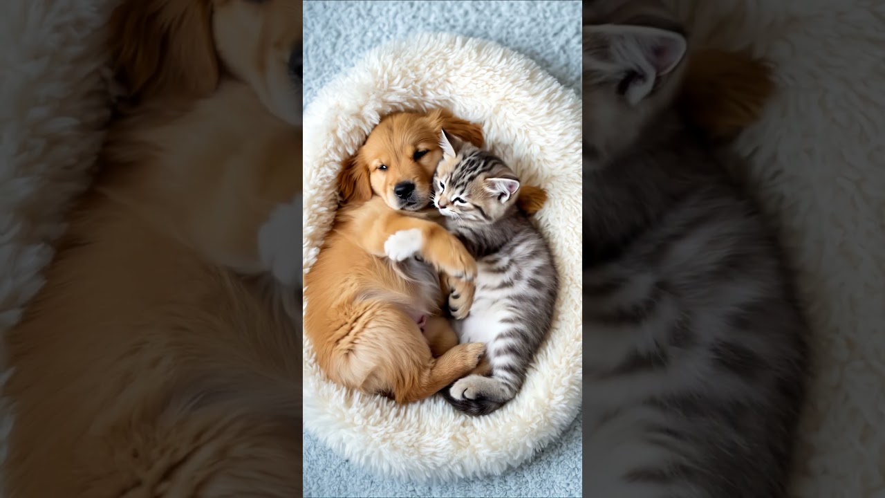 Can You Handle This Much Cuteness? 🐾 Kitten and Puppy Being Sweet to Each Other!