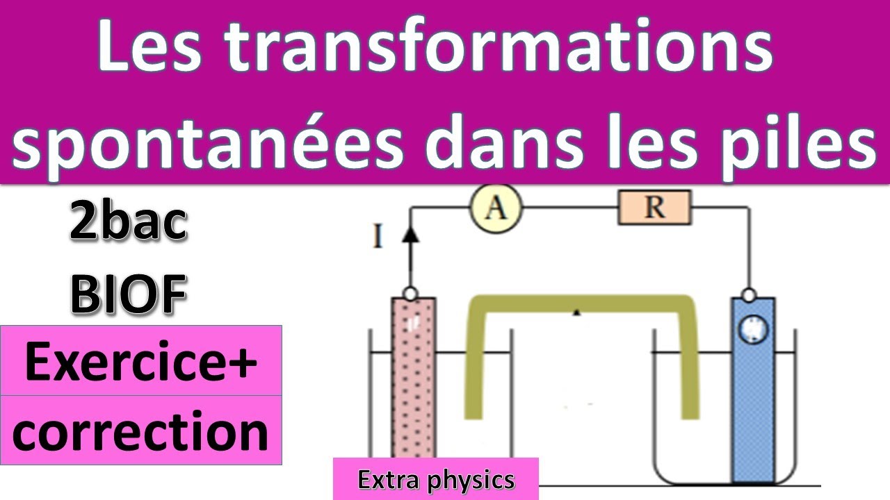 Les transformations spontanées dans les piles :exercice+correction :2bac