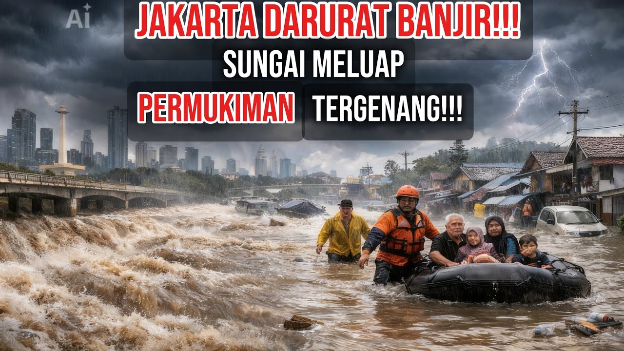 Banjir Jakarta Kembali Terjadi, Warga Berjuang Selamatkan Barang!!