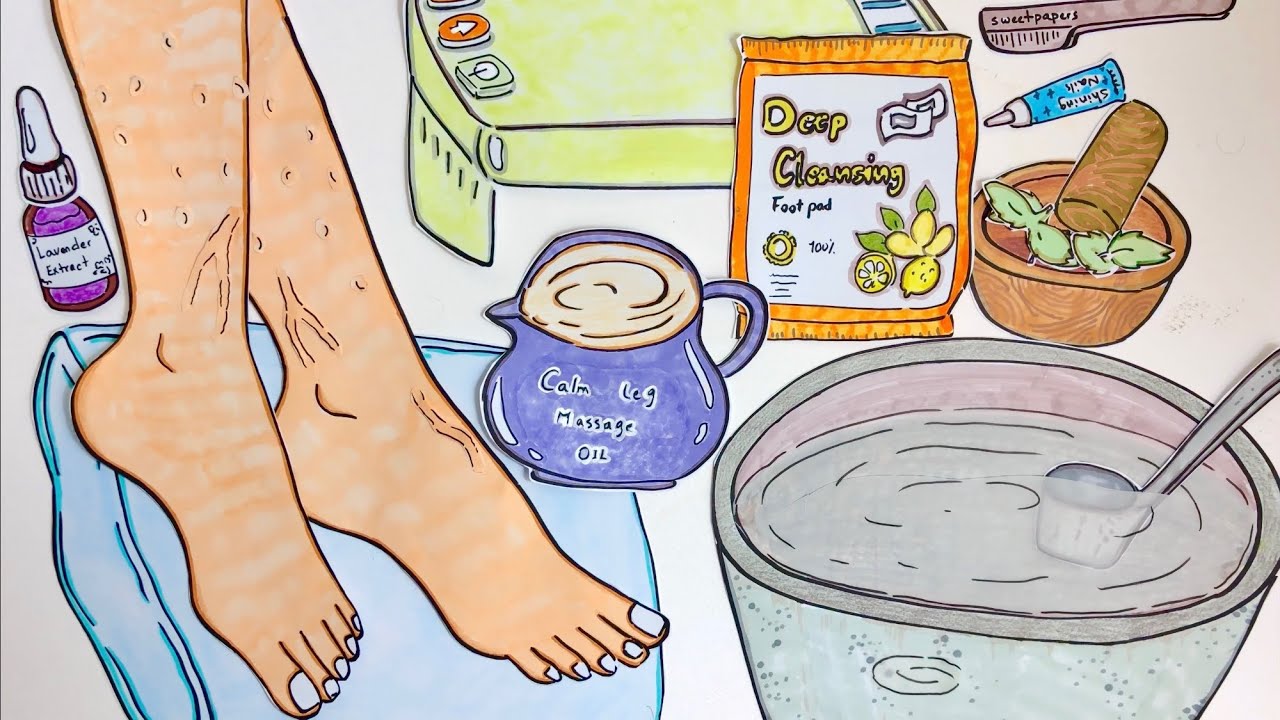 Paper ASMR | Gentle Leg Massage + Ingrown Hair Paper Care #paperasmr#footspa #footmassage #paperplay
