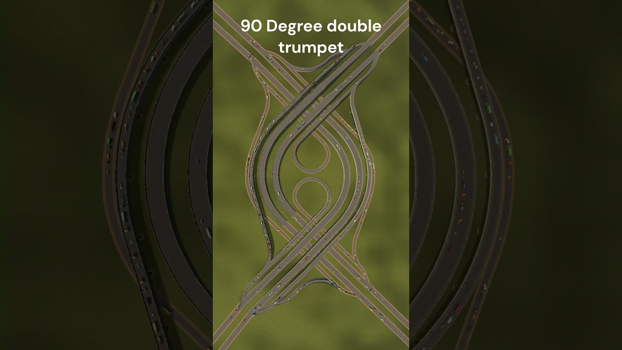 Cities Skylines Intersection Simulation, Part 3: Highway-to Highway Interchanges 2 #shorts