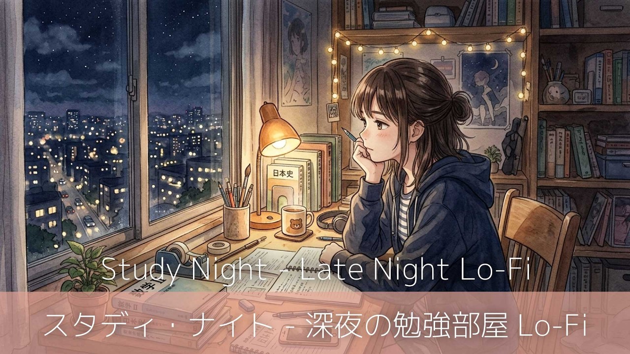Study Night - 夜景と教科書のLo-Fi - 受験・作業・集中 / Late Night Lo-Fi