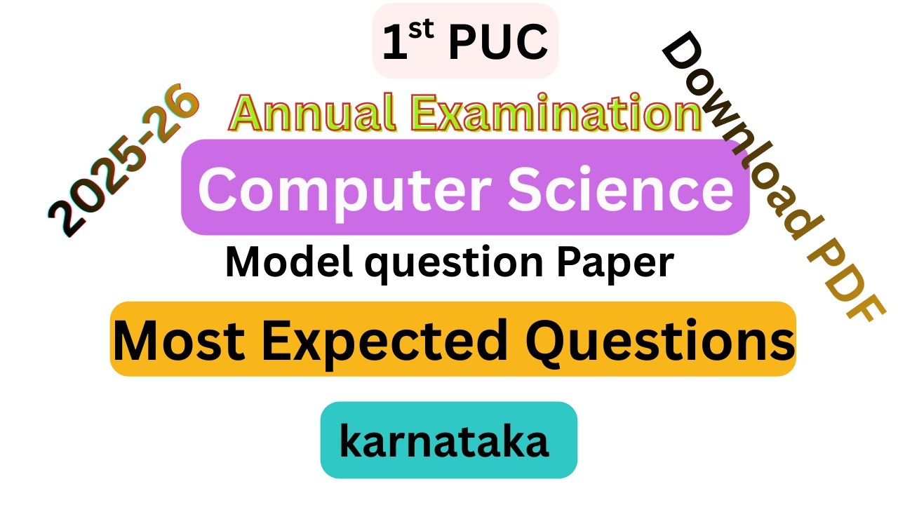 Download Computer Science 1st PUC Model Question Paper 2025-26 | Most Expected Questions 2026