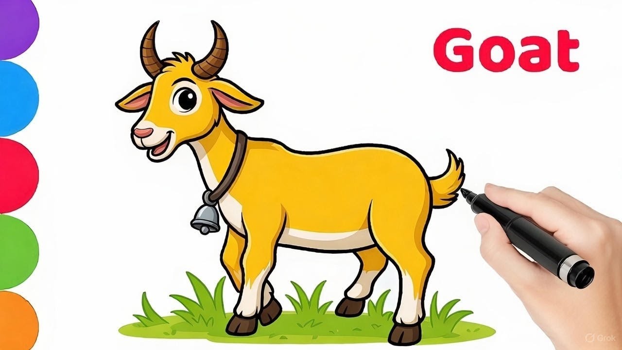 G for Goat 🐐 | Alphabet Drawing & Coloring | Learn ABC Easy | abcd | ABCD | @KhooniMondayStorie  #Shorts