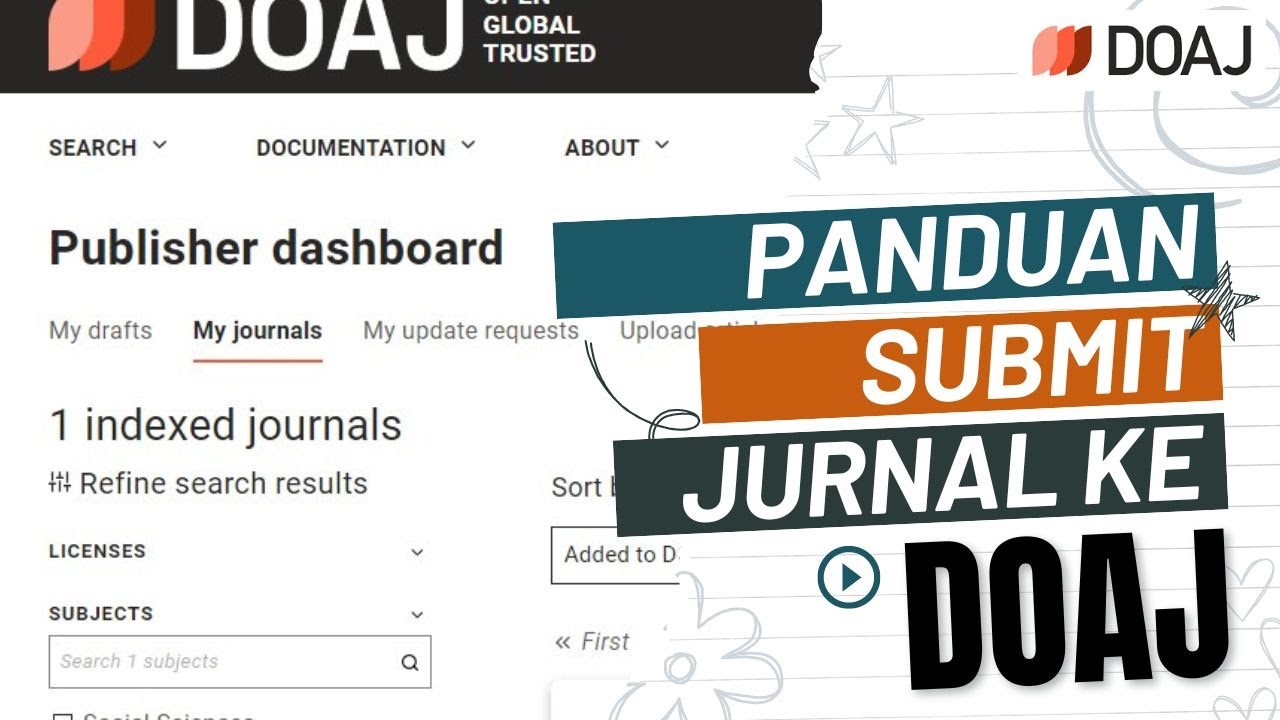 MUDAH !!! Panduan Submit / Apply Jurnal ke DOAJ #inidia