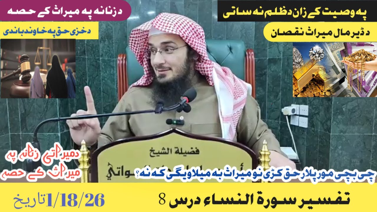 Da Zenakar khaze Sare Saza pa Islam ke| سورت النساء دورہ تفسیر درس 8 | Sheikh Abu Hassan Swati Bayan
