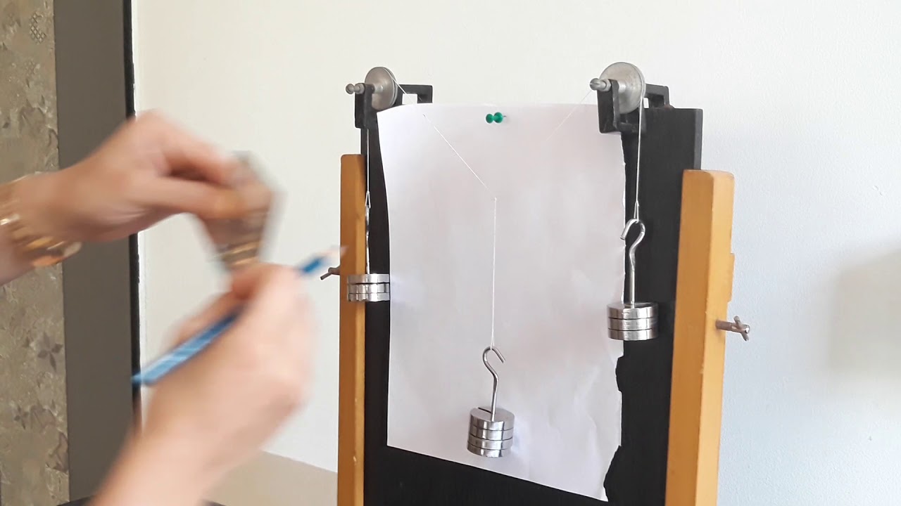 PUC 1st year, Experimen-6 [ Measurement of unknown mass by vector method ]