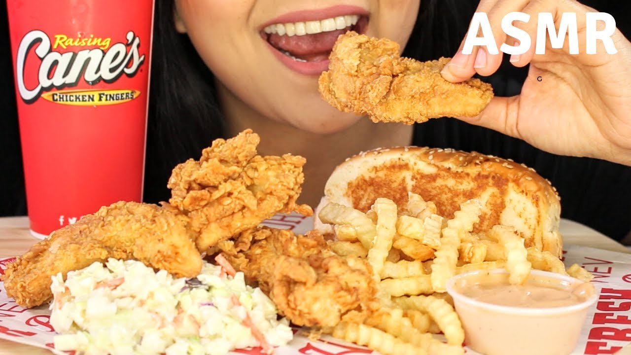 RAISING CANE'S CHICKEN TENDERS and SAUCE Asmr Eating Sounds Whispering MUKBANG