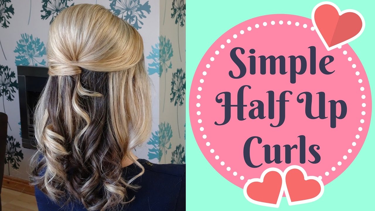 Quick Half up Half Down curly updo - prom, wedding hairstyle