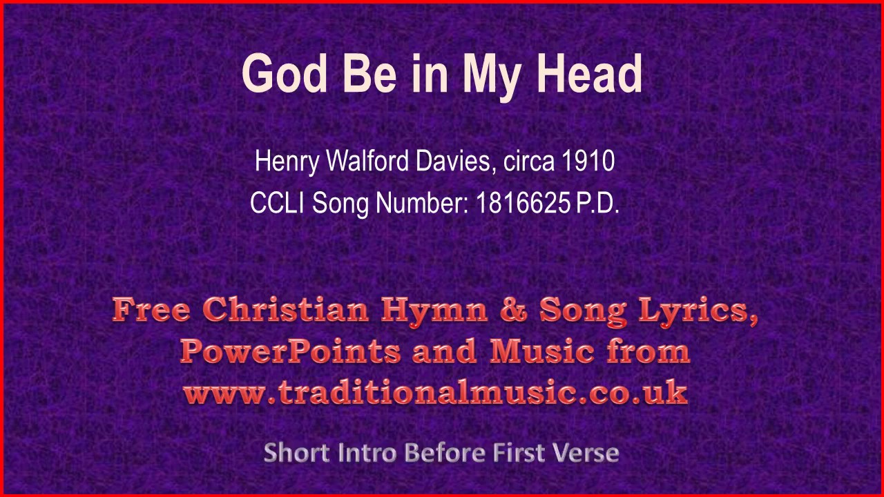 God Be In My Head - Hymn Lyrics & Music