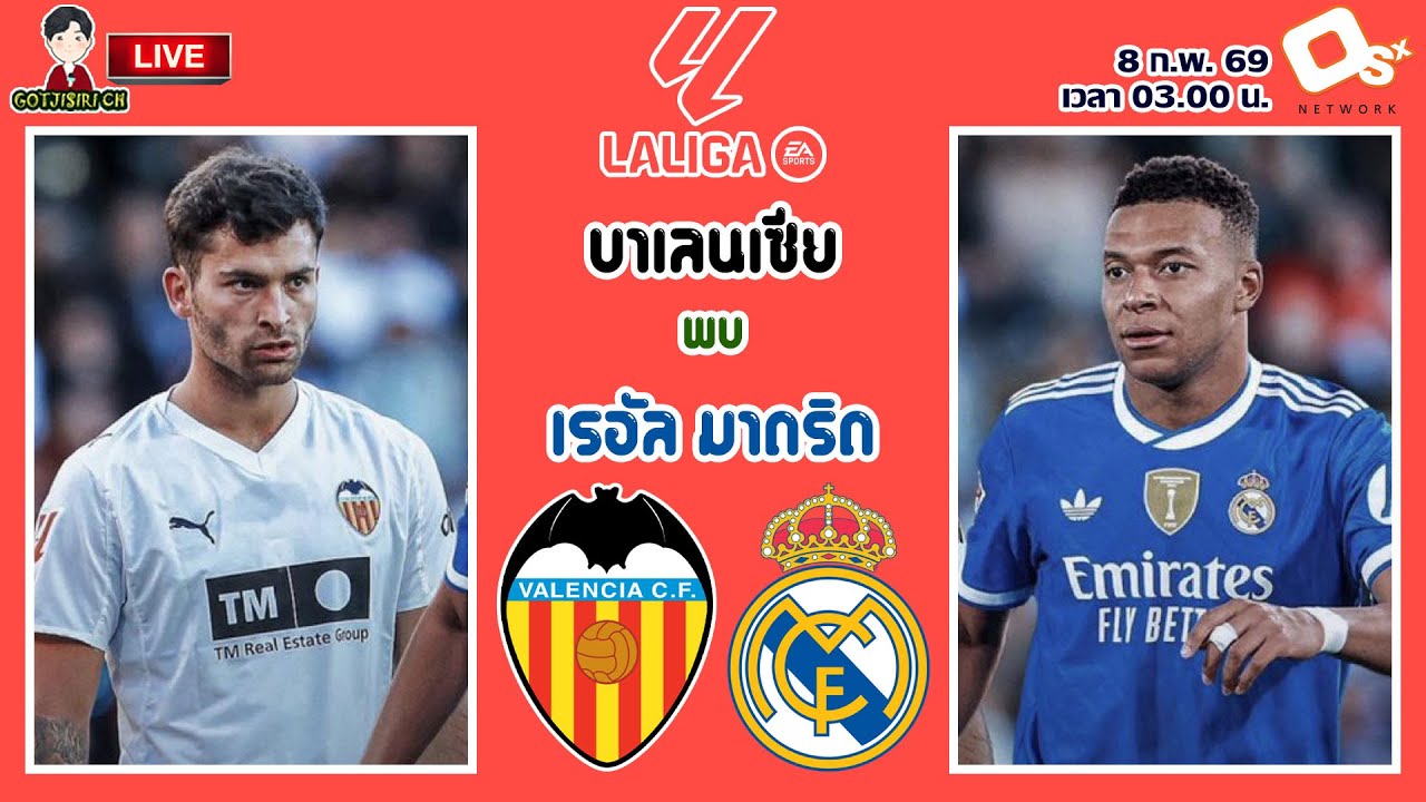 🔴LIVE เชียร์สด : บาเลนเซีย พบ เรอัล มาดริด | ค้างคาวดวลราชันย์ชุดขาว