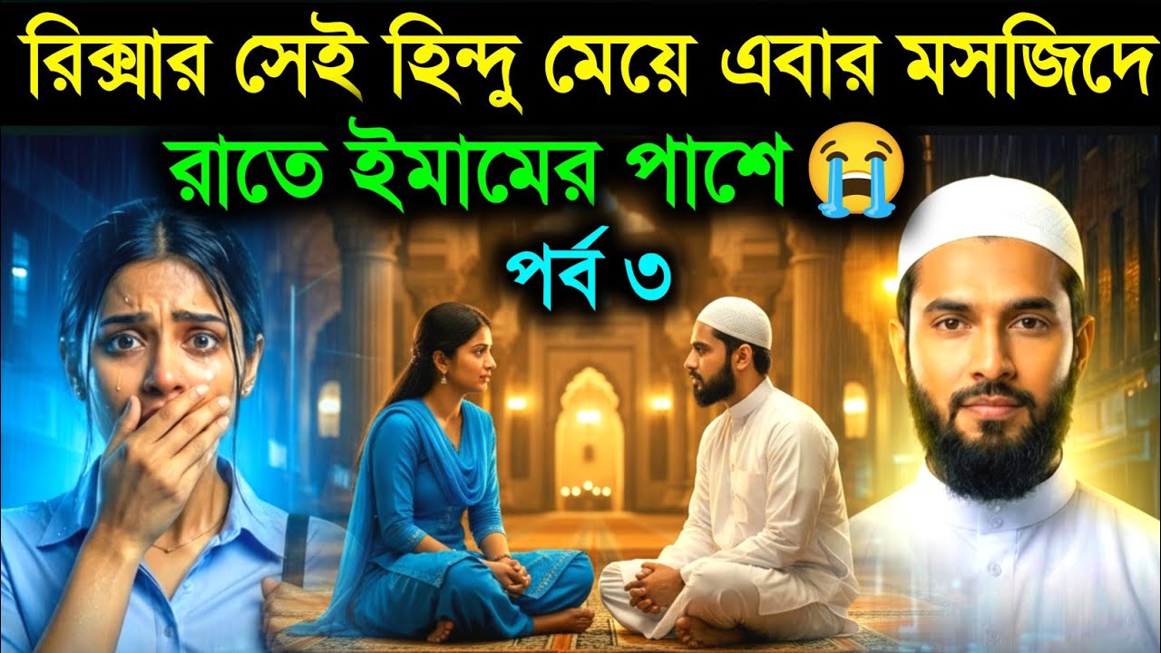 রিক্সার সেই হিন্দু মেয়ে রাতে মসজিদে ইমামের পাশে দাঁড়াল তারপর যা হলো😭 পর্ব ৩ | islamic story bangla
