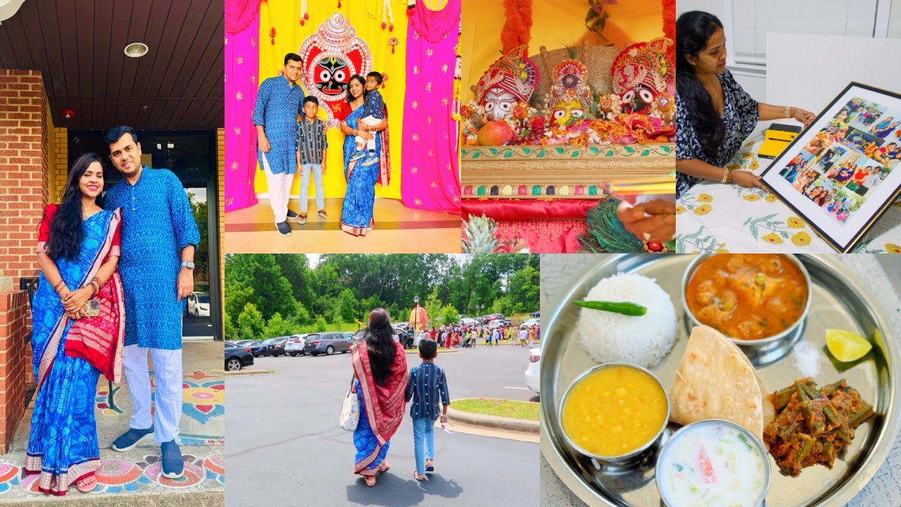 ✈️🏡BACK TO HOME ROUTINE🛕JAI JAGANNATH😇RATHAYATRA IN USA👨‍👩‍👦‍👦FAMILY PHOTO COLLAGE WITH KODAK📷